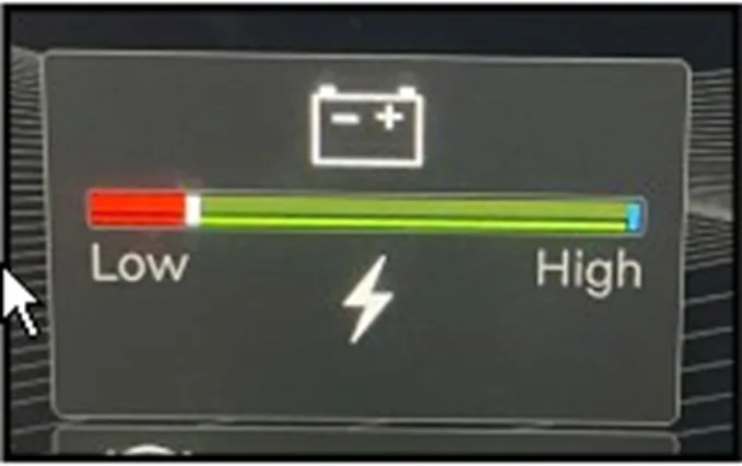 State of charge meter indicating High/Low